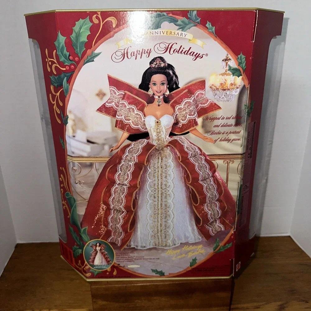 RARE‎ 1997 MISPRINT Green Eyes Holiday Barbie Happy Holidays Special Edition